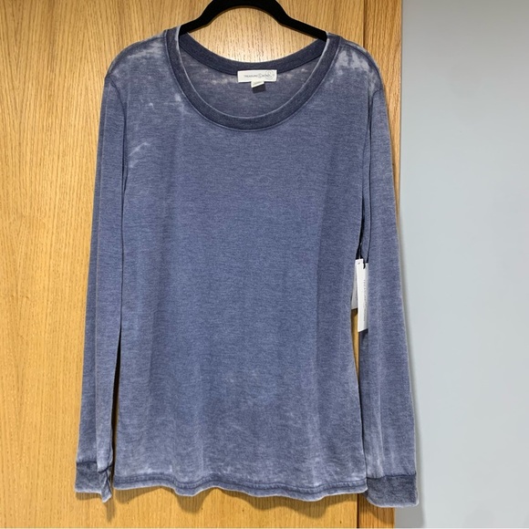 Treasure & Bond Tops - Treasure & Bond Long Sleeve Blue Gray Heather Ringer Shirt - Size XS
